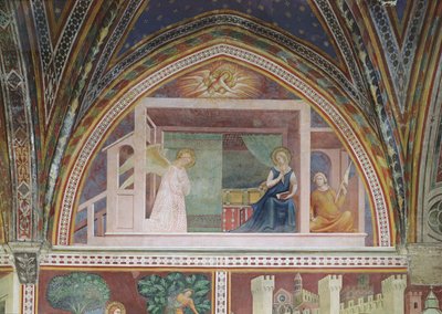 La Anunciación, de una serie de escenas del Nuevo Testamento de Barna da Siena